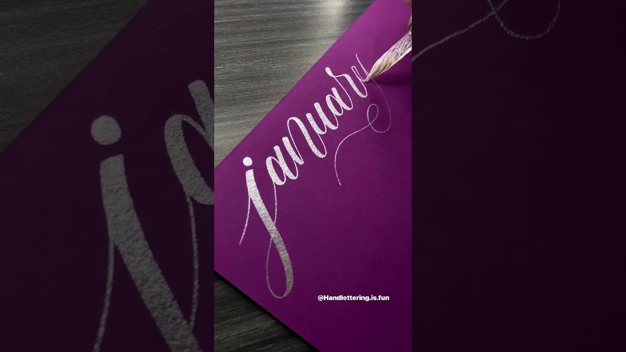 Lettering January! #shorts #calligraphy #handlettering #lettering #moderncalligraphy #glasspen #art
