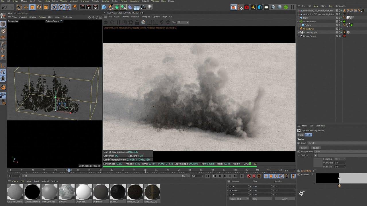 VFX Elements Volume 001: Destruction Debris: Octane Tutorial