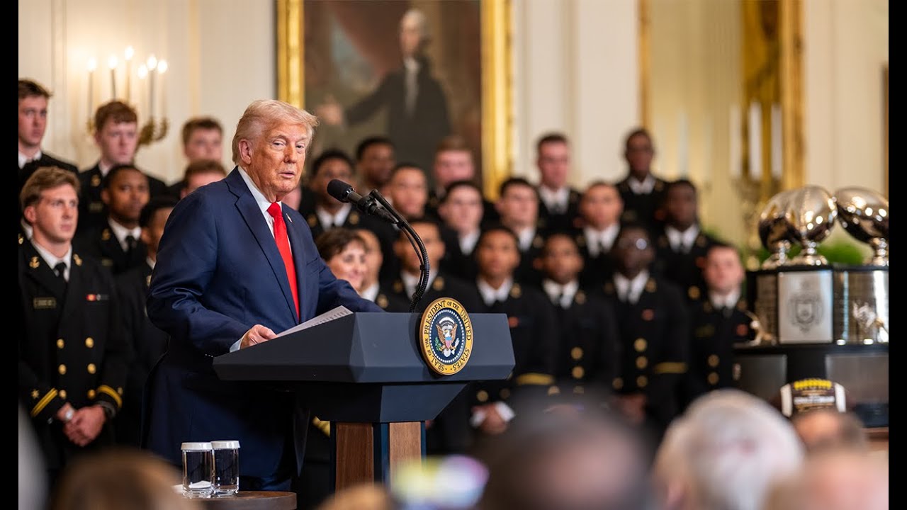 President Trump Participates in a Commander-in-Chief Trophy Presentation to the Navy Midshipmen