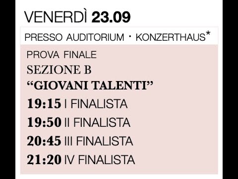 XVI Premio Delle Arti - Prova Finale, Sezione B Giovani Talenti Under 16
