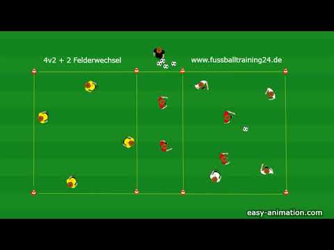 Animierte Drills: 4 gegen 2 plus 2 mit Felderwechsel