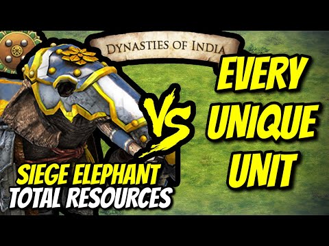 SIEGE ELEPHANT (Gurjaras) vs EVERY UNIQUE UNIT (Total Resources) | AoE II: DE