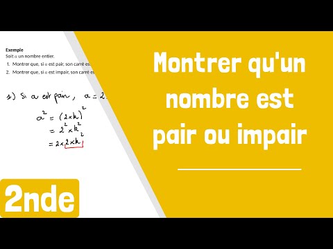 Comment montrer qu'un nombre est pair ou impair ?