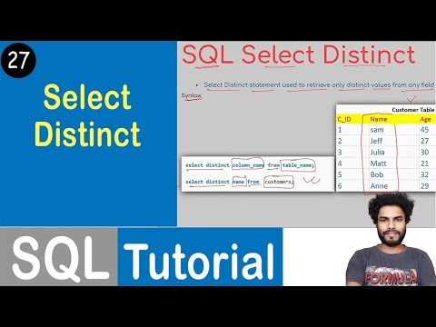 27 Select Distinct Statement In Sql Sql Tutorial