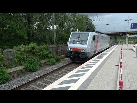 Bahnhof Porta Westfalica - Durchfahrt 189 986 richtung Minden