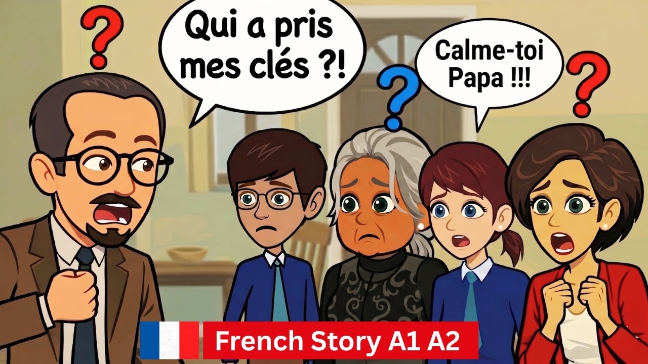 French Story – Les Clés ? | Learn French Daily Situation | French Conversation Practice