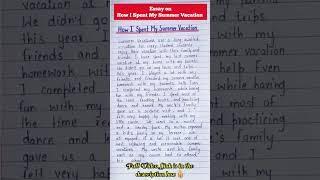 How I Spent My Summer Vacation #shorts  #howispentmysummervacation #summervacation