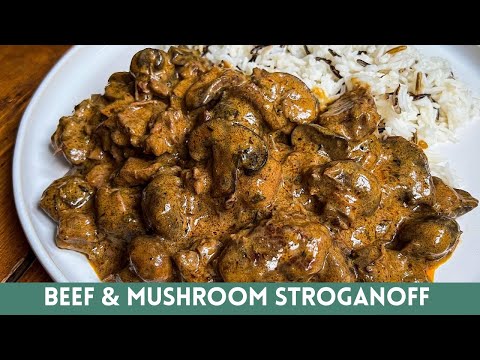 BEEF & MUSHROOM STROGANOFF IN SLOW COOKER RECIPE - EASY FAMILY MEAL