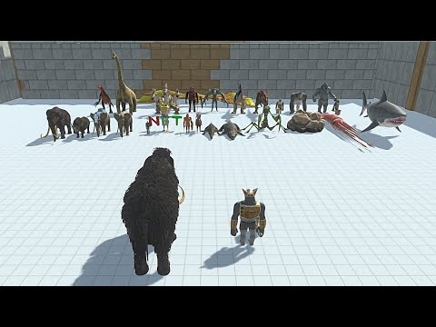 GHOR HAMMER WITH WOOLLY MAMMOTH VS BOSS & MINIBOSS - Animal Revolt Battle Simulator
