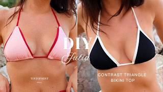 Julia Contrast Triangle Bikini Top  | DIY Triangl Bikini Top | Beginner-Friendly Sewing Tutorial