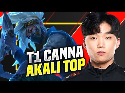 CANNA HARD CARRY WITH AKALI! - T1 Canna Plays Akali Top vs Renekton! | KR SoloQ Patch 10.19