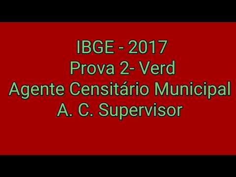 IBGE 2017 - Agente Censitário Municipal e A.C. Supervisor