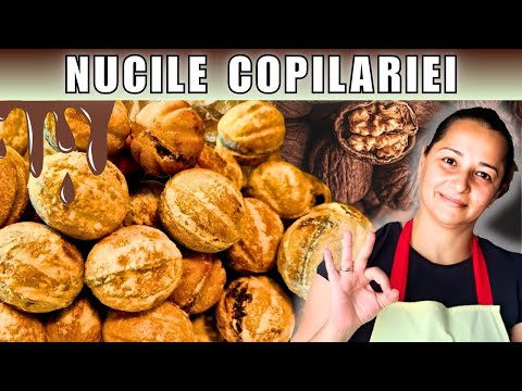 Fursecuri -Nuci Umplute cu Cremă de Ciocolată și miez de Nuci