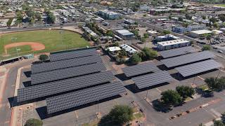 Solar Panel Cleaning Drone Footage | Video by Southwest Drone Tech