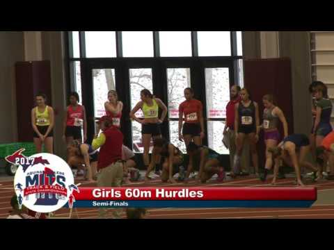 MITS 2017 Girls 60m Hurdle Semi-Finals Heat 1