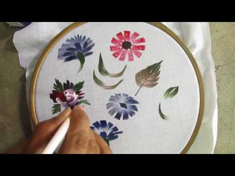 Fabric Painting Floral Technique /Fabric Painting Course part 18 of 25