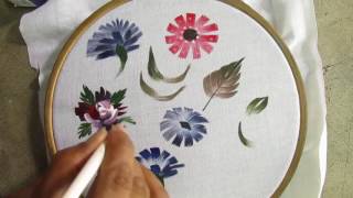 Fabric Painting Floral Technique /Fabric Painting Course part 18 of 25
