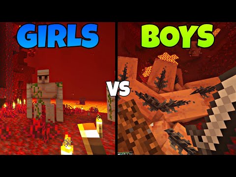 KeoBew - How Girls VS Boys Playing Minecraft | Boys VS Girls Minecraft