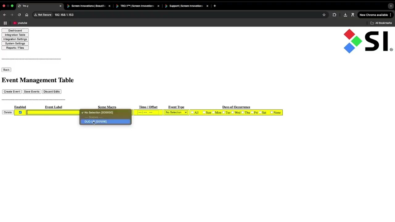 Creating Scenes & Events