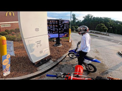 Riding Dirtbikes In McDonalds Drive-Thru!! (ICE CREAM MACHINE WORKS!!)