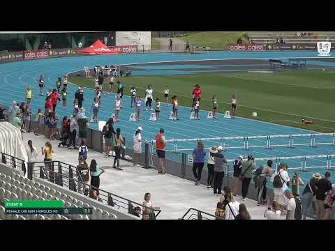 Girls U10 60M Hurdles Heat 3: 2023-24 State Combined Events Championships - Saturday