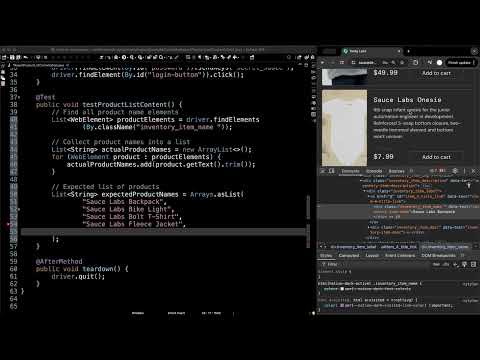 How To Assert Product List Contents Tutorial Wdebugging Selenium Testng Java