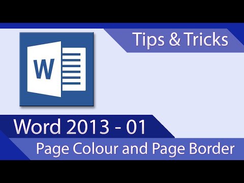 Word 2013 Tutorial 01 Page Colour And Border