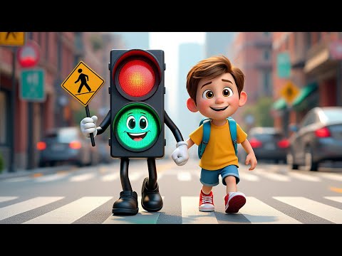 Ampel – Rot, Gelb, Grün! 🚦– Ein lehrreiches Kinderlied über den Straßenverkehr! 👮