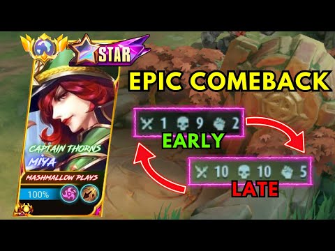 MIYA IMPOSSIBLE EPIC COMEBACK (INTENSE COMEBACK GAMEPLAY MLBB)
