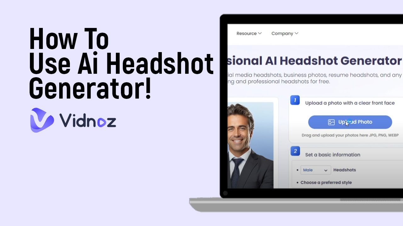 Vidnoz Headshot Generator tutorial