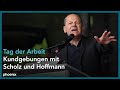Bundeskanzler Scholz bei der Hauptkundgebung des DGB zum Tag der Arbeit