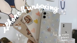 white iPhone 11 unboxing + cute shopee phone cases