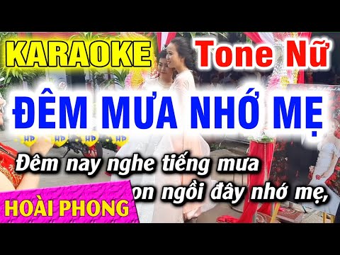 Đêm Mưa Nhớ Mẹ Karaoke Nhạc Sống 2022 Tone Nữ | Hoài Phong Organ