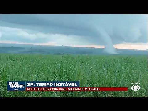 Moradores registram tornado no interior de São Paulo | Brasil Urgente