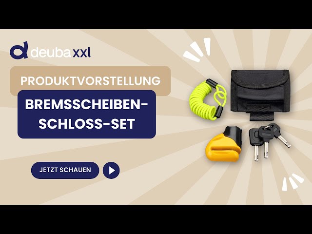 Video Teaser für DEUBA® Bremsscheibenschloss-Set für Motorrad