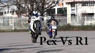 preview picture of video 'Pcx Vs Yamaha R1 0-100 mt'
