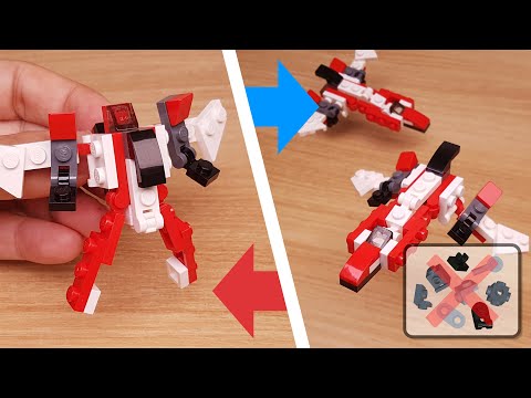 Micro LEGO brick fighterjet transformer mech - Thunder Jet