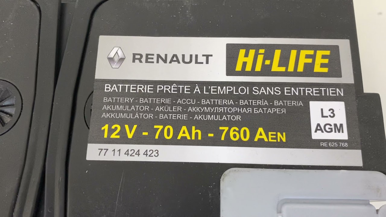 Baterie 70AH 760A AGM start / stop Renault Hi-Life OEM 7711424423