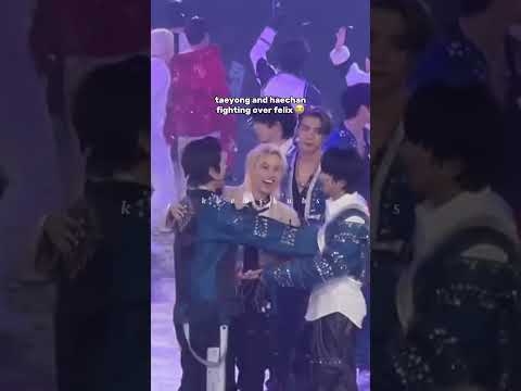 taeyong and haechan fighting over felix😭 #felix #taeyong #haechan #straykids #nct #kpop