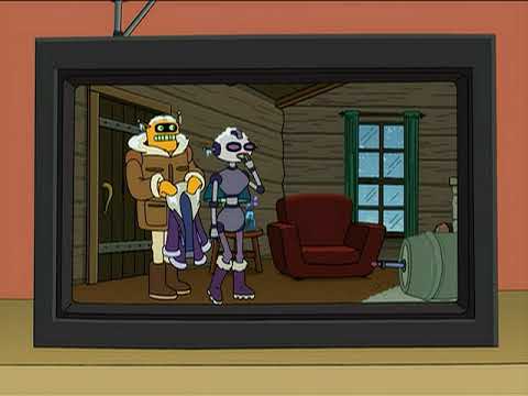 Calculon and Monique trying to get away from Bender