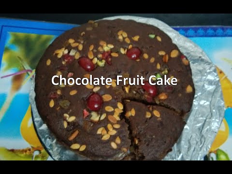 Chocolate Fruit Cake | Egg Less Cake | Cooking With Halima