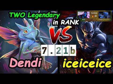 Tigers Dendi [Puck] vs Fnatic iceiceice [NightStalker] Two Legendary in Rank 7.21 b Dota 2