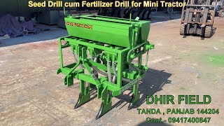 Seed Drill with fertilizer Drill for Mini Tractor - DHIR FIELD (Cont.- 9417400847)