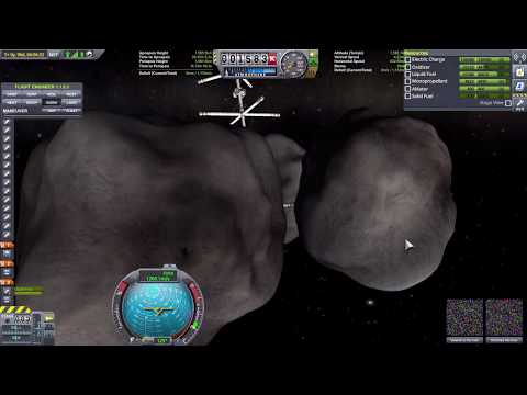 KSP Asteroid Docking at Station.