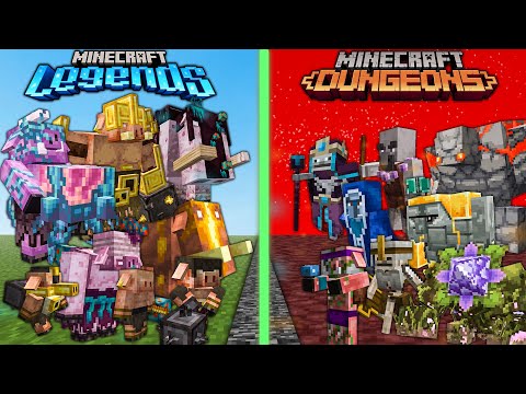 Minecraft LEGENDS vs Minecraft DUNGEONS | Mob Battle