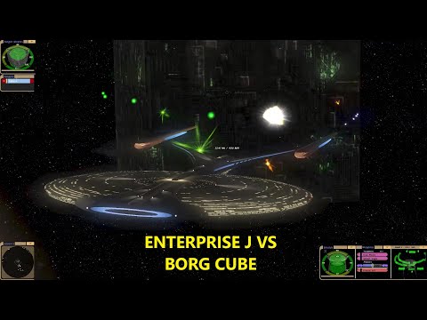 USS Enterprise J VS Borg Cube Star Trek Bridge Commander Battle Has The Enterprise J met it's match?