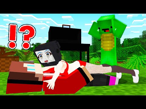 Joji and Mimi JJ's TV Woman Trap: Mikey's Minecraft Rescue!