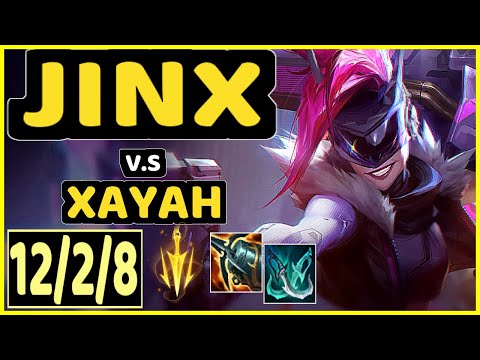 JINX vs XAYAH - 12/2/8 KDA BOTTOM ADC GAMEPLAY - KR Ranked GRANDMASTER