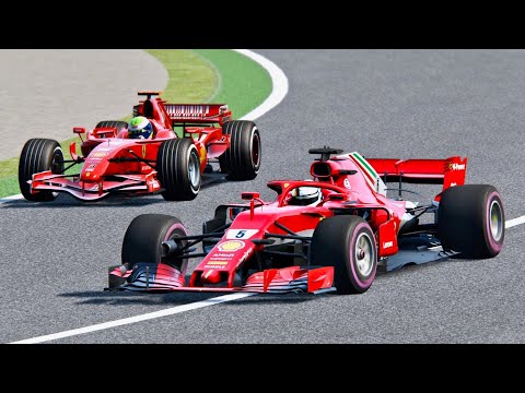 Ferrari F1 2018 vs Ferrari F1 2007 - Magny Cours