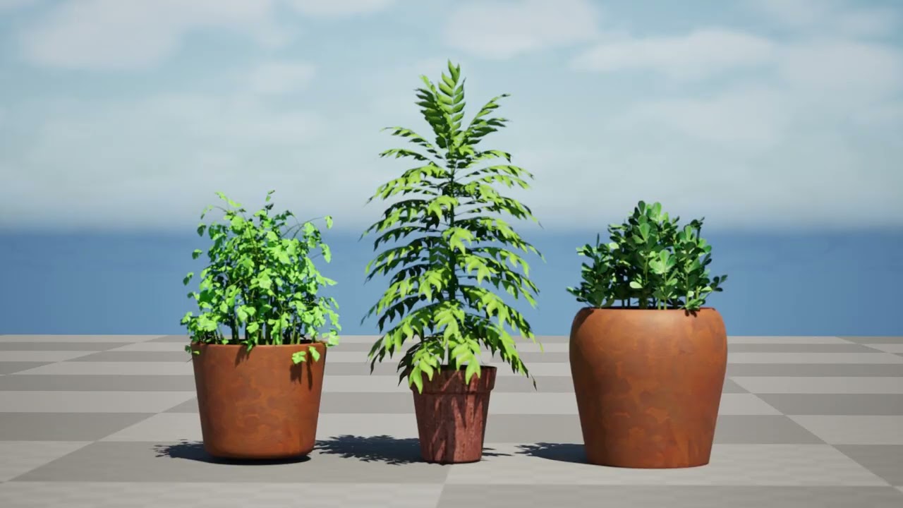 Ervas culin&aacute;rias em vasos realistas Modelo 3D